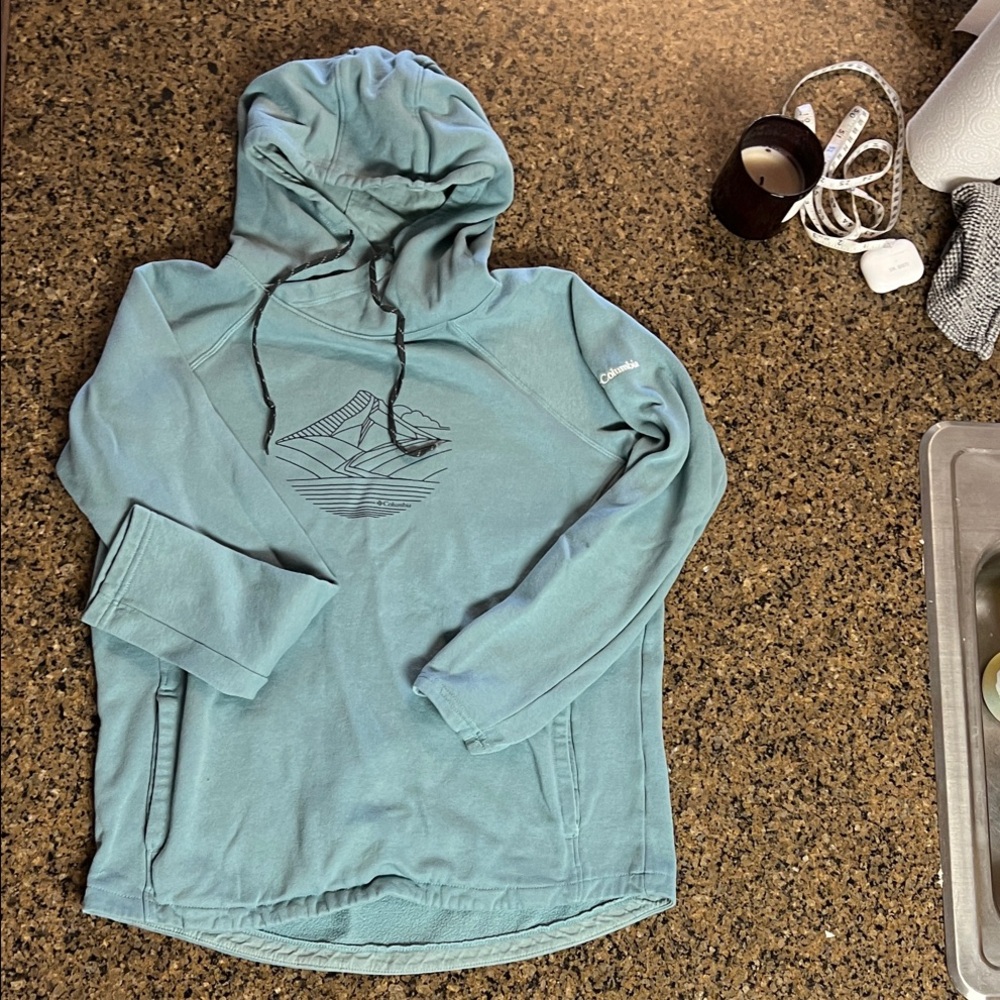 Columbia Seafoam Blue-Green Hoodie